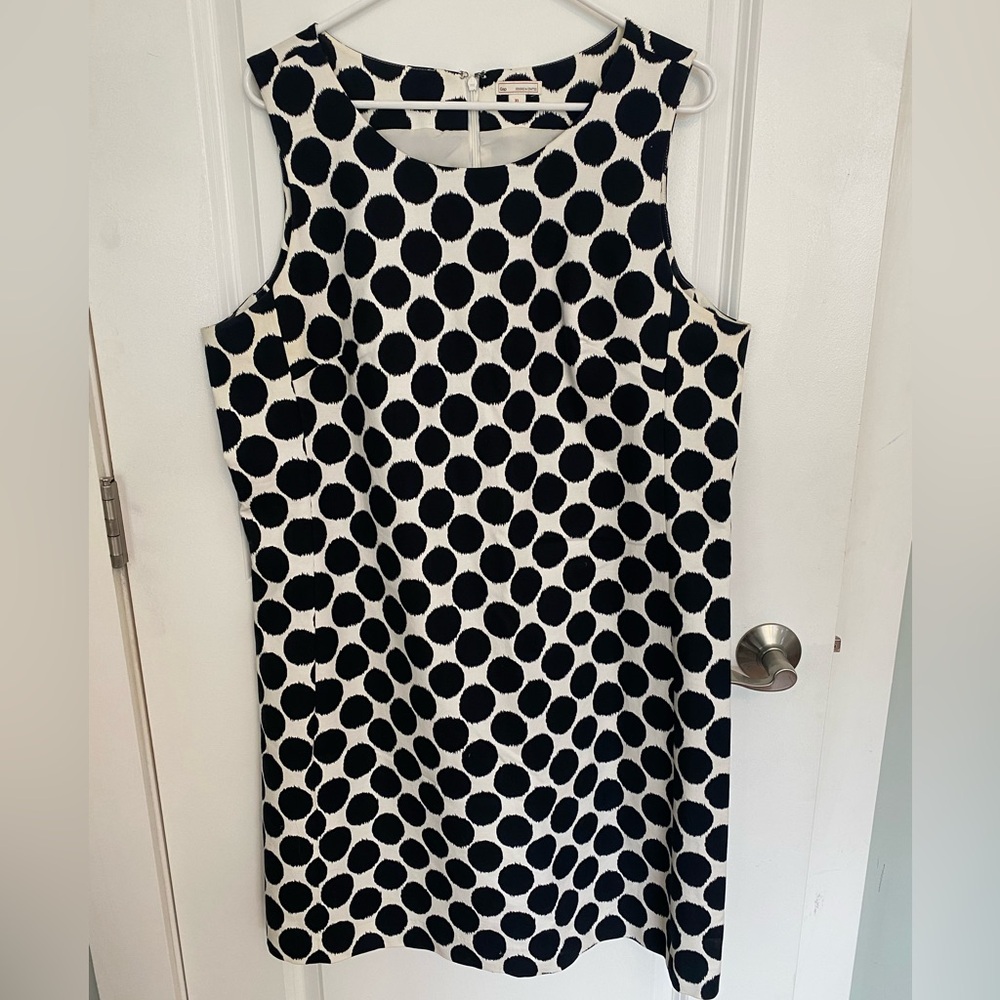 Gap shift dress cream and black polka dot
